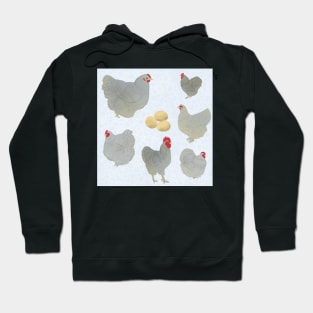 Blue Orpington Chicken Pattern Hoodie